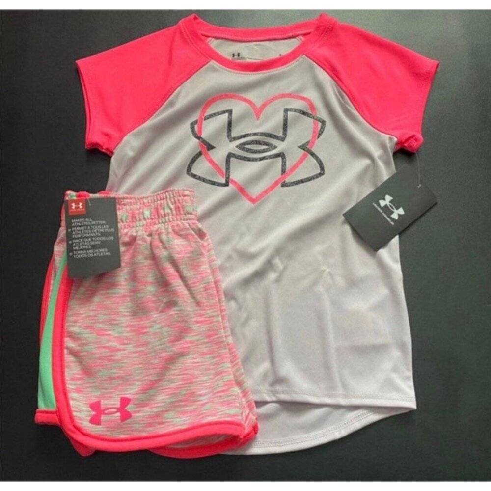 NWT Under Armour Glitter Athletic Set Girls Size 5